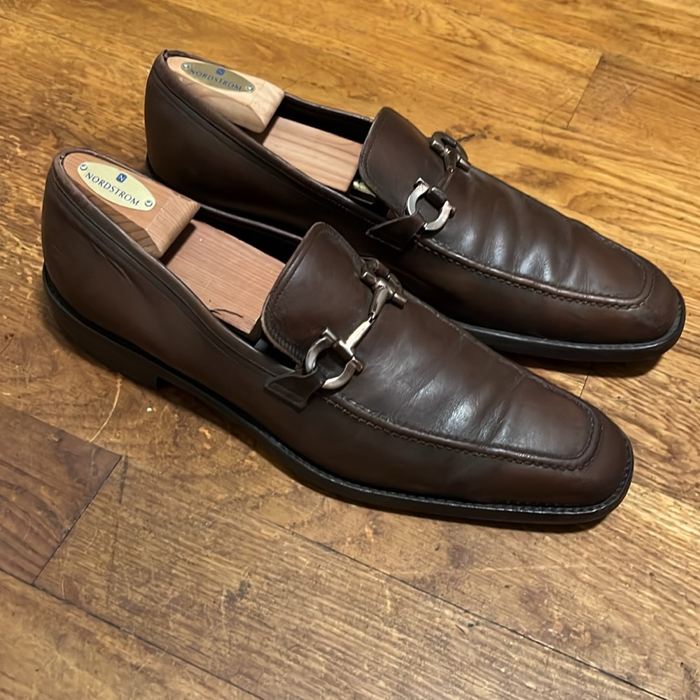 Salvatore Ferragamo Men's Brown Loafer Gancini Size 12 - Picture 2 of 10